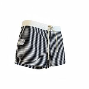Striped navy & White Shorts JCrew board shorts drawcord waist adjustable sz 12